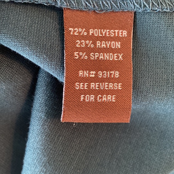 NWT Adrienne Vittadini Ponte Knit Ruffle Sheath Dress in Carolina Teal - 12 - Picture 11 of 12